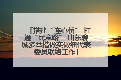 搭建“连心桥” 打通“民意路” 山东聊城多举措做实做细代表委员联络工作