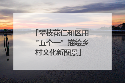 攀枝花仁和区用“五个一”描绘乡村文化新图景