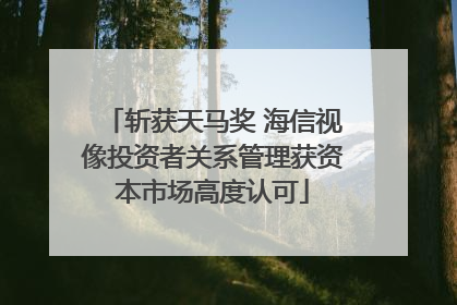 斩获天马奖 海信视像投资者关系管理获资本市场高度认可