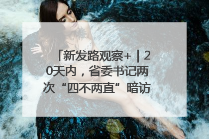 新发路观察+｜20天内，省委书记两次“四不两直”暗访，有何深意？