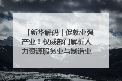 新华解码｜促就业强产业！权威部门解析人力资源服务业与制造业融合发展试点