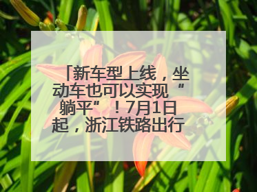 新车型上线，坐动车也可以实现“躺平”！7月1日起，浙江铁路出行惊喜满满