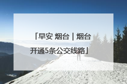 早安 烟台｜烟台开通5条公交线路