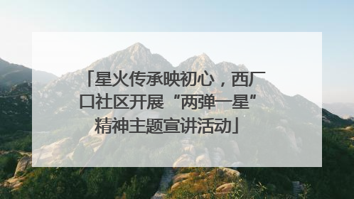 星火传承映初心，西厂口社区开展“两弹一星”精神主题宣讲活动