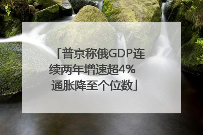 普京称俄GDP连续两年增速超4% 通胀降至个位数