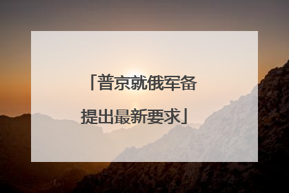 普京就俄军备提出最新要求