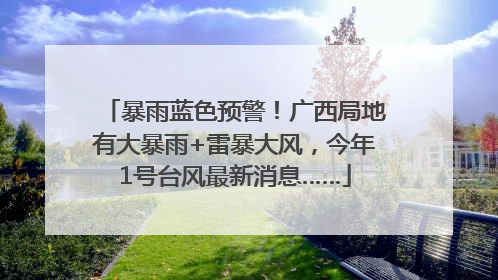 暴雨蓝色预警！广西局地有大暴雨+雷暴大风，今年1号台风最新消息……