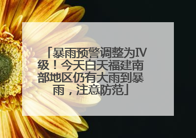 暴雨预警调整为Ⅳ级！今天白天福建南部地区仍有大雨到暴雨，注意防范