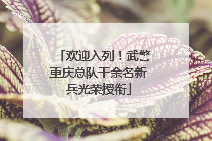 欢迎入列！武警重庆总队千余名新兵光荣授衔