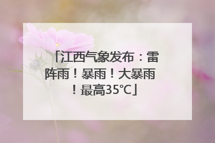 江西气象发布：雷阵雨！暴雨！大暴雨！最高35℃