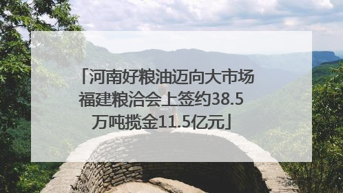 河南好粮油迈向大市场 福建粮洽会上签约38.5万吨揽金11.5亿元