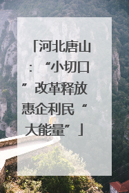 河北唐山：“小切口”改革释放惠企利民“大能量”