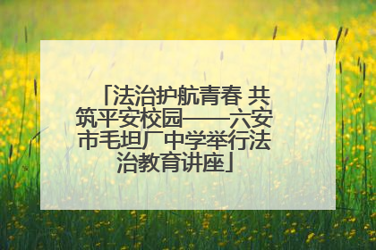 法治护航青春 共筑平安校园——六安市毛坦厂中学举行法治教育讲座