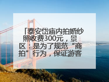 泰安岱庙内拍婚纱照收费300元，景区：是为了规范“商拍”行为，保证游客体验，收取费用全部上交国库