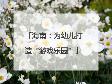 海南：为幼儿打造“游戏乐园”