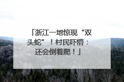 浙江一地惊现“双头蛇”！村民吓懵：还会倒着爬！