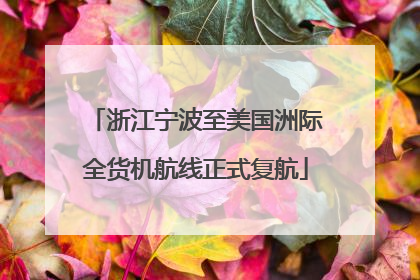 浙江宁波至美国洲际全货机航线正式复航