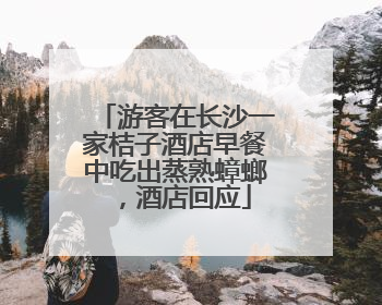游客在长沙一家桔子酒店早餐中吃出蒸熟蟑螂，酒店回应