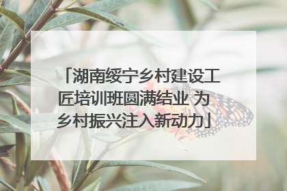 湖南绥宁乡村建设工匠培训班圆满结业 为乡村振兴注入新动力
