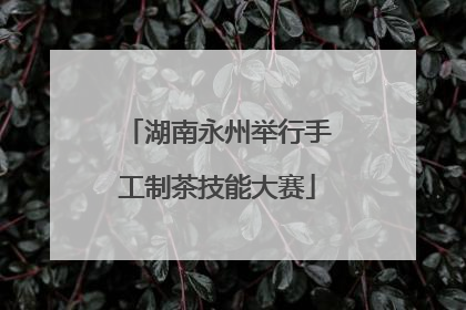 湖南永州举行手工制茶技能大赛