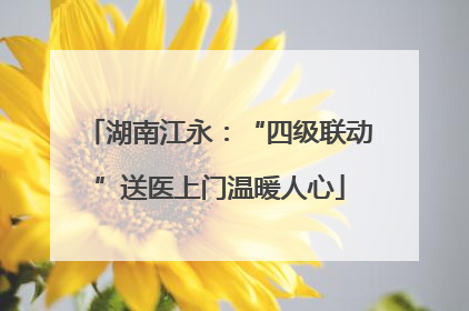 湖南江永：“四级联动”送医上门温暖人心