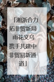 湘浙合力拓非贸新局 雨花义乌携手共建中非贸易新通道