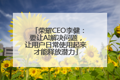 荣耀CEO李健：要让AI解决问题，让用户日常使用起来才能释放潜力