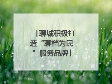 聊城积极打造“聊档为民”服务品牌