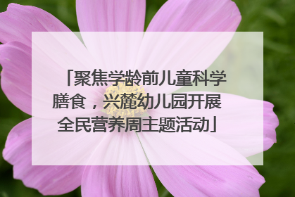 聚焦学龄前儿童科学膳食，兴麓幼儿园开展全民营养周主题活动