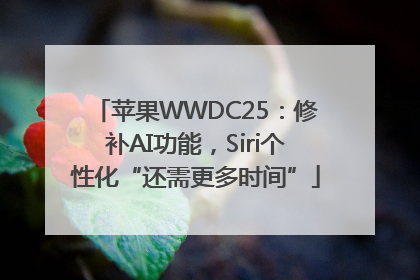 苹果WWDC25：修补AI功能，Siri个性化“还需更多时间”