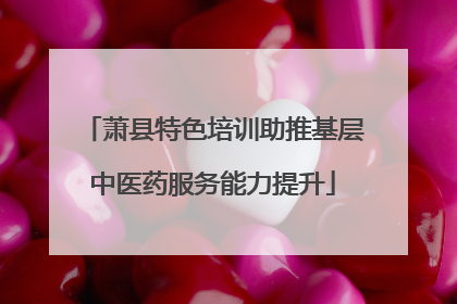 萧县特色培训助推基层中医药服务能力提升
