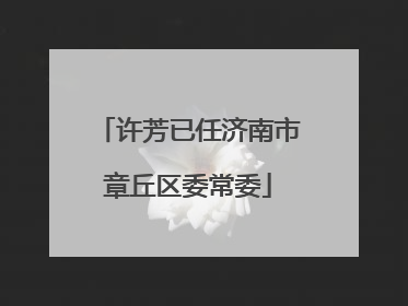 许芳已任济南市章丘区委常委