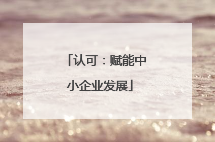 认可：赋能中小企业发展