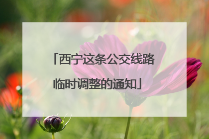 西宁这条公交线路临时调整的通知