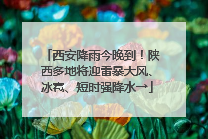 西安降雨今晚到！陕西多地将迎雷暴大风、冰雹、短时强降水→