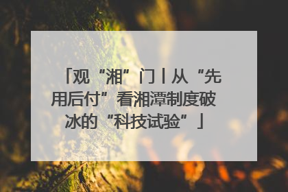 观“湘”门丨从“先用后付”看湘潭制度破冰的“科技试验”