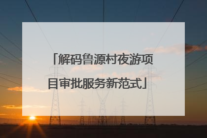 解码鲁源村夜游项目审批服务新范式