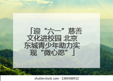 迎“六一”慈善文化进校园 北京东城青少年助力实现“微心愿”