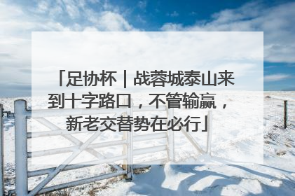 足协杯｜战蓉城泰山来到十字路口，不管输赢，新老交替势在必行