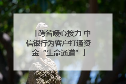 跨省暖心接力 中信银行为客户打通资金“生命通道”