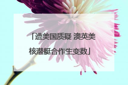 遭美国质疑 澳英美核潜艇合作生变数