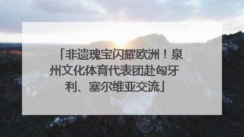 非遗瑰宝闪耀欧洲！泉州文化体育代表团赴匈牙利、塞尔维亚交流
