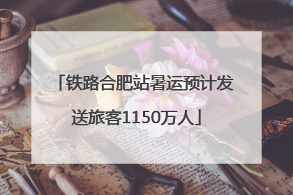 铁路合肥站暑运预计发送旅客1150万人