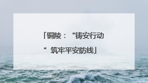 铜陵：“铸安行动”筑牢平安防线
