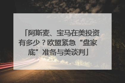 阿斯麦、宝马在美投资有多少？欧盟紧急“盘家底”准备与美谈判