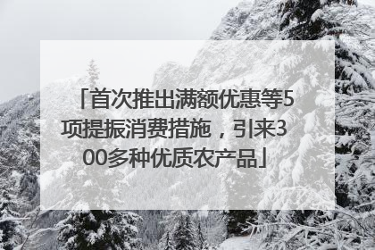 首次推出满额优惠等5项提振消费措施，引来300多种优质农产品
