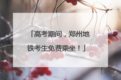高考期间，郑州地铁考生免费乘坐！