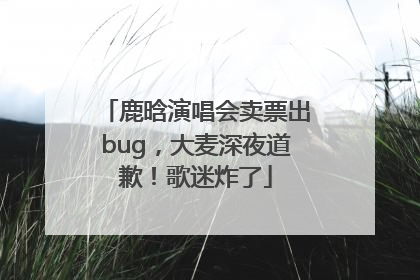 鹿晗演唱会卖票出bug，大麦深夜道歉！歌迷炸了