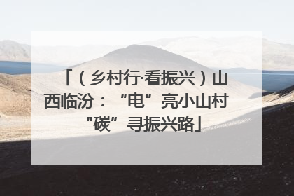 （乡村行·看振兴）山西临汾：“电”亮小山村 “碳”寻振兴路