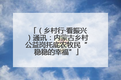 （乡村行·看振兴）通讯：内蒙古乡村公益岗托底农牧民“稳稳的幸福”